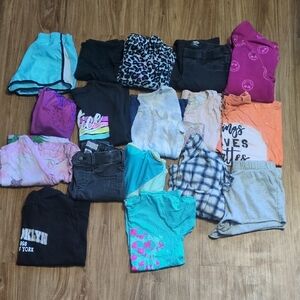 Girls' Short Sleeve Graphic Tee - Turquoise & Pink